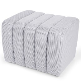 Designerska pufa strukturalna 48 x 60 cm w kolorze białym