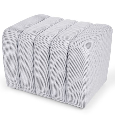Designerska pufa strukturalna 48 x 60 cm w kolorze białym