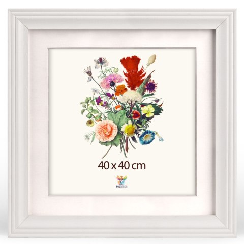 Zestaw 5 szt. frezowanych ramek 40 x 40 cm w kolorze białym