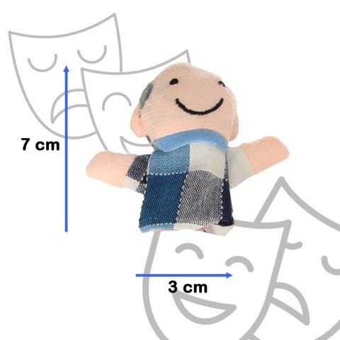 Pacynki palczatki pluszowe kukiełki na palce rodzinka teatrzyk zestaw 6 sztuk