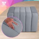 Designerska pufa strukturalna 48 x 60 cm w kolorze jasnoszarym