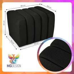 Designerska pufa strukturalna 48 x 60 cm w kolorze oliwkowym
