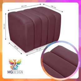 Designerska pufa welurowa 48 x 60 cm w kolorze fioletowym