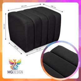 Designerska pufa welurowa 48 x 60 cm w kolorze grafitowym