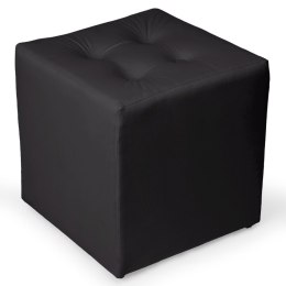 Grafitowa welurowa pufa 41 x 41 cm w formie kostki