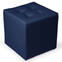 Granatowa welurowa pufa 41 x 41 cm w formie kostki