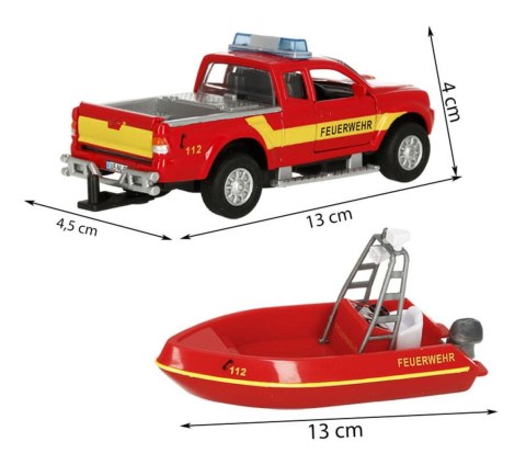Auto straż z łodzią 12 cm