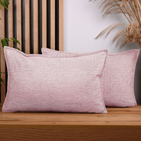 Zestaw 2 szt. poszewek w jodełkę 30 x 50 cm w kolorze różowym