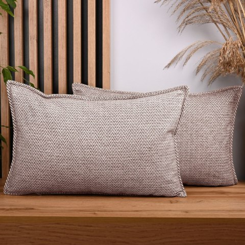 Zestaw 2 szt. poszewek w jodełkę 40 x 80 cm w kolorze beżowym
