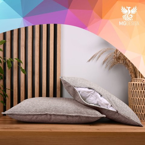 Zestaw 2 szt. poszewek w jodełkę 40 x 80 cm w kolorze beżowym