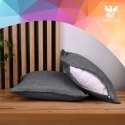 Dekoracyjna poszewka w jodełkę 30 x 30 cm w kolorze ciemnoszarym