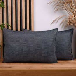 Zestaw 2 szt. poszewek w jodełkę 40 x 80 cm w kolorze granatowym