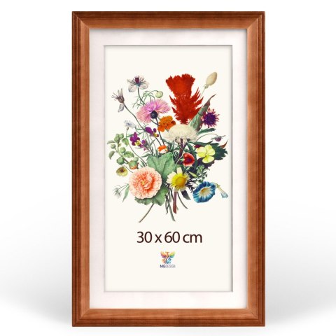 Frezowana ramka na zdjęcia w rozmiarze 30 x 60 cm w kolorze brązowym