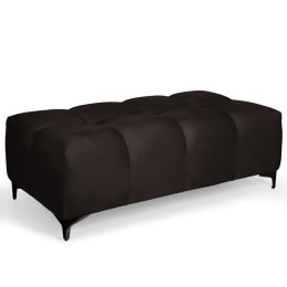 Pikowana pufa welurowa 63 x 121 cm w kolorze ciemnobrązowym