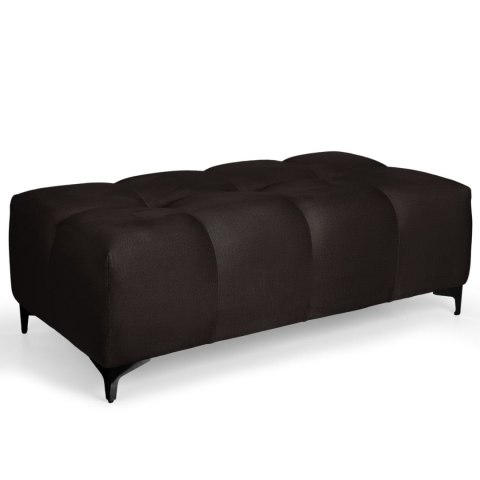 Pikowana pufa welurowa 63 x 121 cm w kolorze ciemnobrązowym