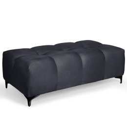 Pikowana pufa welurowa 63 x 121 cm w kolorze ciemnoszarym
