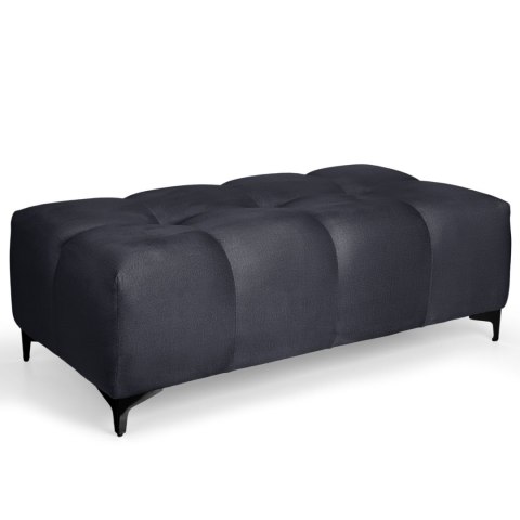 Pikowana pufa welurowa 63 x 121 cm w kolorze ciemnoszarym