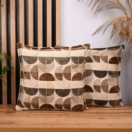 Poszewka z geometrycznym wzorem 55 x 55 cm w kolorze beżowym