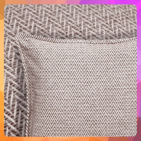 Zestaw 2 szt. poszewek w jodełkę 45 x 45 cm w kolorze beżowym
