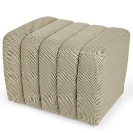 Designerska pufa strukturalna 48 x 60 cm w kolorze beżowym
