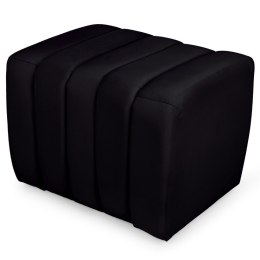 Designerska pufa welurowa 48 x 60 cm w kolorze czarnym