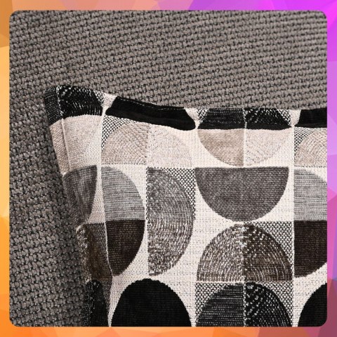 Poszewka z geometrycznym wzorem 45 x 45 cm w kolorze ciemnoszarym