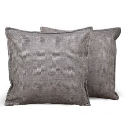 Zestaw 2 szt. poszewek w jodełkę 60 x 60 cm w kolorze popielatym