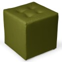 Zielona welurowa pufa 41 x 41 cm w formie kostki