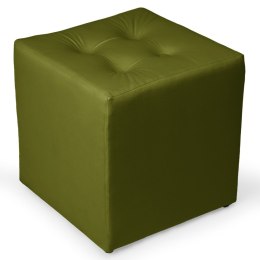 Zielona welurowa pufa 41 x 41 cm w formie kostki