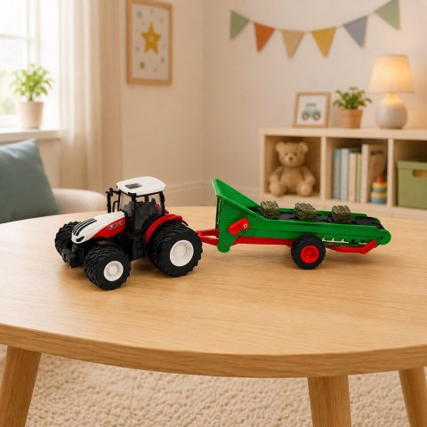 Traktor Rolniczy Z Taśmociągiem Zdalnie Sterowany RC Bale Światła 1:24
