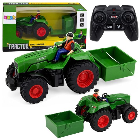 Traktor Rolniczy Zdalnie Sterowany RC Z Przyczepą Skrzyniową Rolnik 1:24