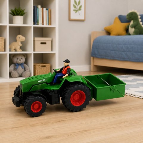 Traktor Rolniczy Zdalnie Sterowany RC Z Przyczepą Skrzyniową Rolnik 1:24