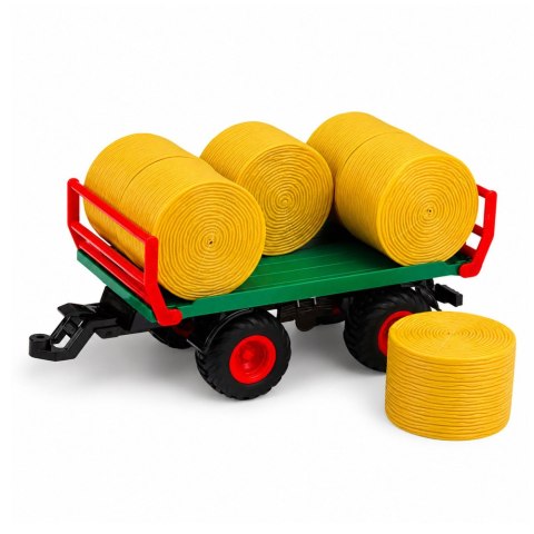 Traktor Rolniczy Zdalnie Sterowany RC z Przyczepą Bale Siana Światła 1:24