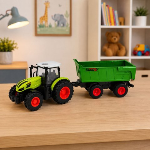 Traktor Rolniczy z Przyczepa Wywrotką Zdalnie Sterowany RC Światła 1:24