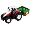 Traktor Rolniczy z Siewnikiem Zdalnie Sterowany RC Światła Czerwony 1:24