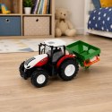 Traktor Rolniczy z Siewnikiem Zdalnie Sterowany RC Światła Czerwony 1:24