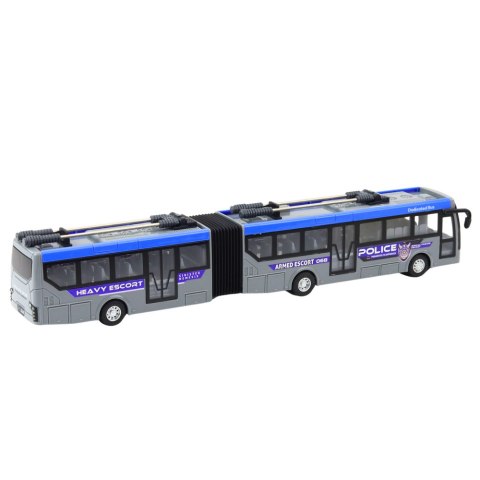 Autobus Policyjny Przegubowy Zdalnie Sterowany RC Światła Szary 1:32