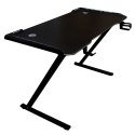 Biurko gamingowe LED podświetlenie RGB uchwyty komputerowe dla gracza 120x60cm