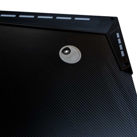 Biurko gamingowe LED podświetlenie RGB uchwyty komputerowe dla gracza 120x60cm