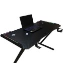 Biurko gamingowe LED podświetlenie RGB uchwyty komputerowe dla gracza 120x60cm