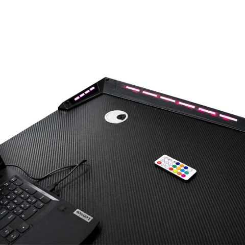 Biurko gamingowe LED podświetlenie RGB uchwyty komputerowe dla gracza 120x60cm