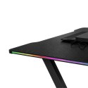 Biurko gamingowe z nadstawką LED RGB uchwyty komputerowe dla gracza 120x60cm