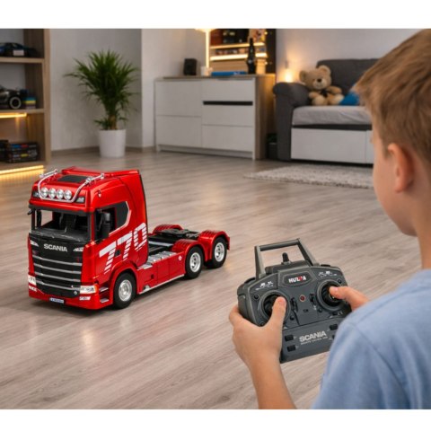 Ciężarówka Scania 770S Z Naczepą Zdalnie Sterowana RC Huina Czerwona 1:18