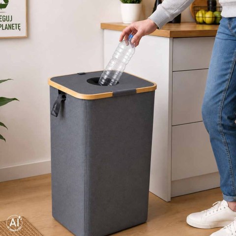 Kosz na butelki zwrotne kaucyjne z wyjmowaną torbą segregacja śmieci recykling