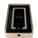 Szafka nocna szuflady oświetlenie LED USB ładowanie głośnik Bluetooth beżowa