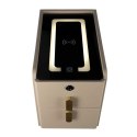Szafka nocna szuflady oświetlenie LED USB ładowanie głośnik Bluetooth beżowa