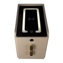 Szafka nocna szuflady oświetlenie LED USB ładowanie głośnik Bluetooth beżowa
