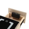 Szafka nocna szuflady oświetlenie LED USB ładowanie głośnik Bluetooth beżowa
