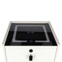 Szafka nocna szuflady oświetlenie LED USB ładowanie głośnik Bluetooth ecru