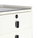 Szafka nocna szuflady oświetlenie LED USB ładowanie głośnik Bluetooth ecru